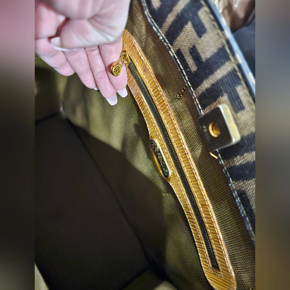 Fendi Brown and Tan Tote with Gold Hardware - Picture 6 of 6